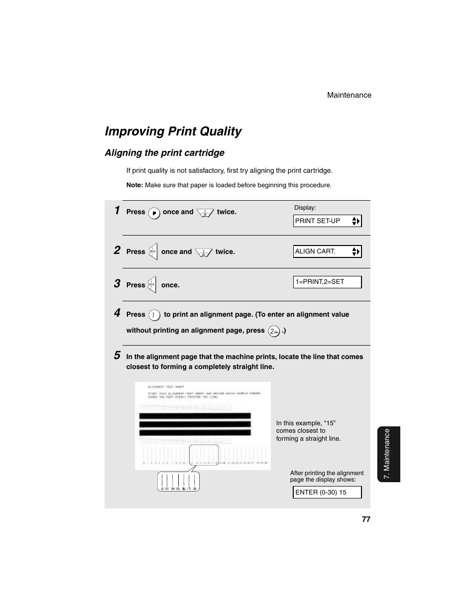 Improving print quality | Sharp UX-B20 User Manual | Page 79 / 104