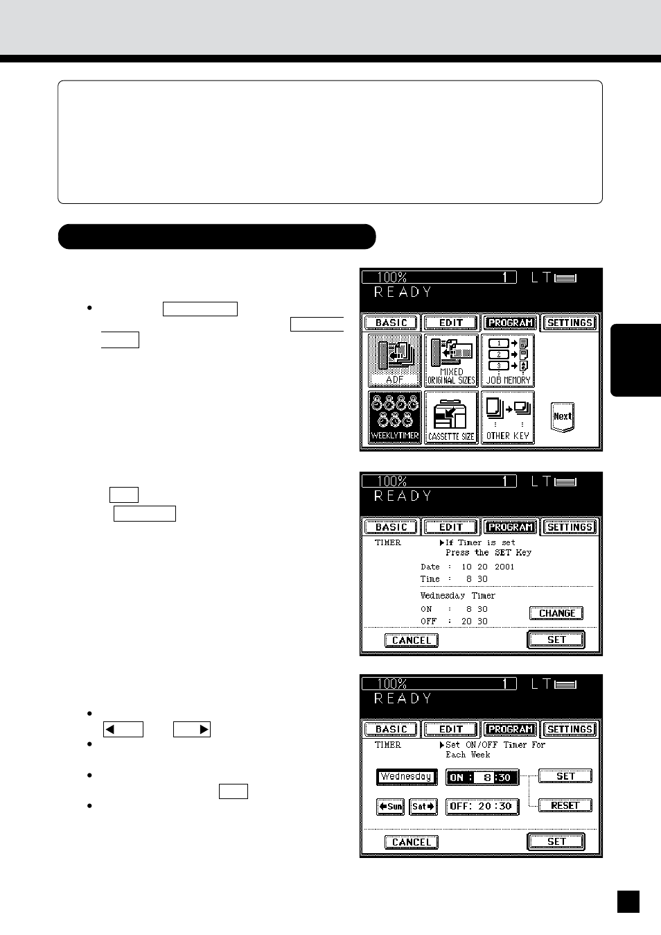 Weekly timer | Sharp AR-650 User Manual | Page 103 / 181