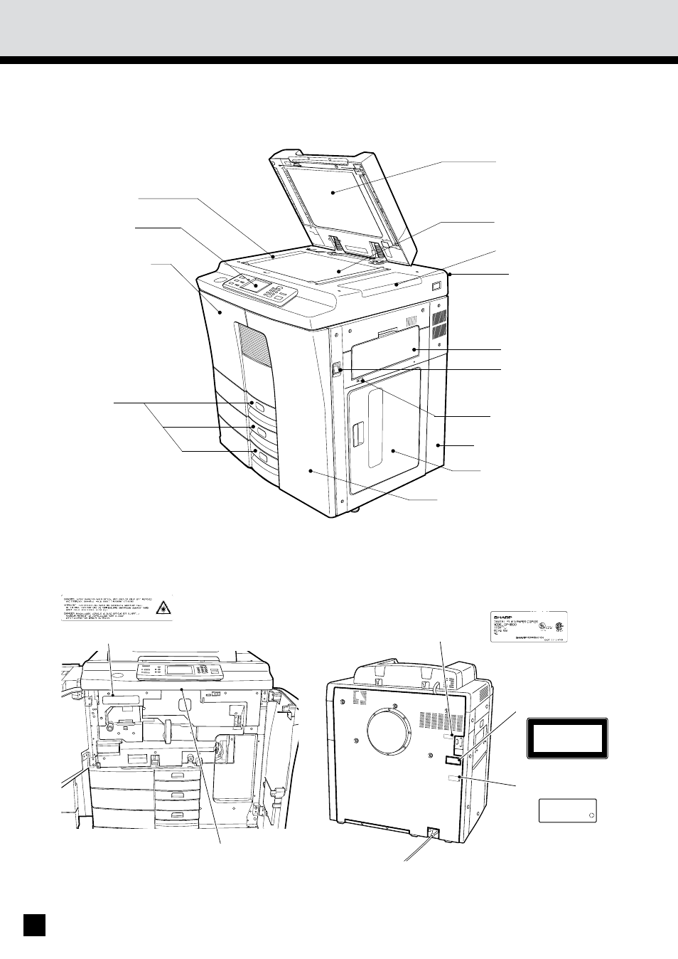 Names of main components | Sharp AR-650 User Manual | Page 12 / 181