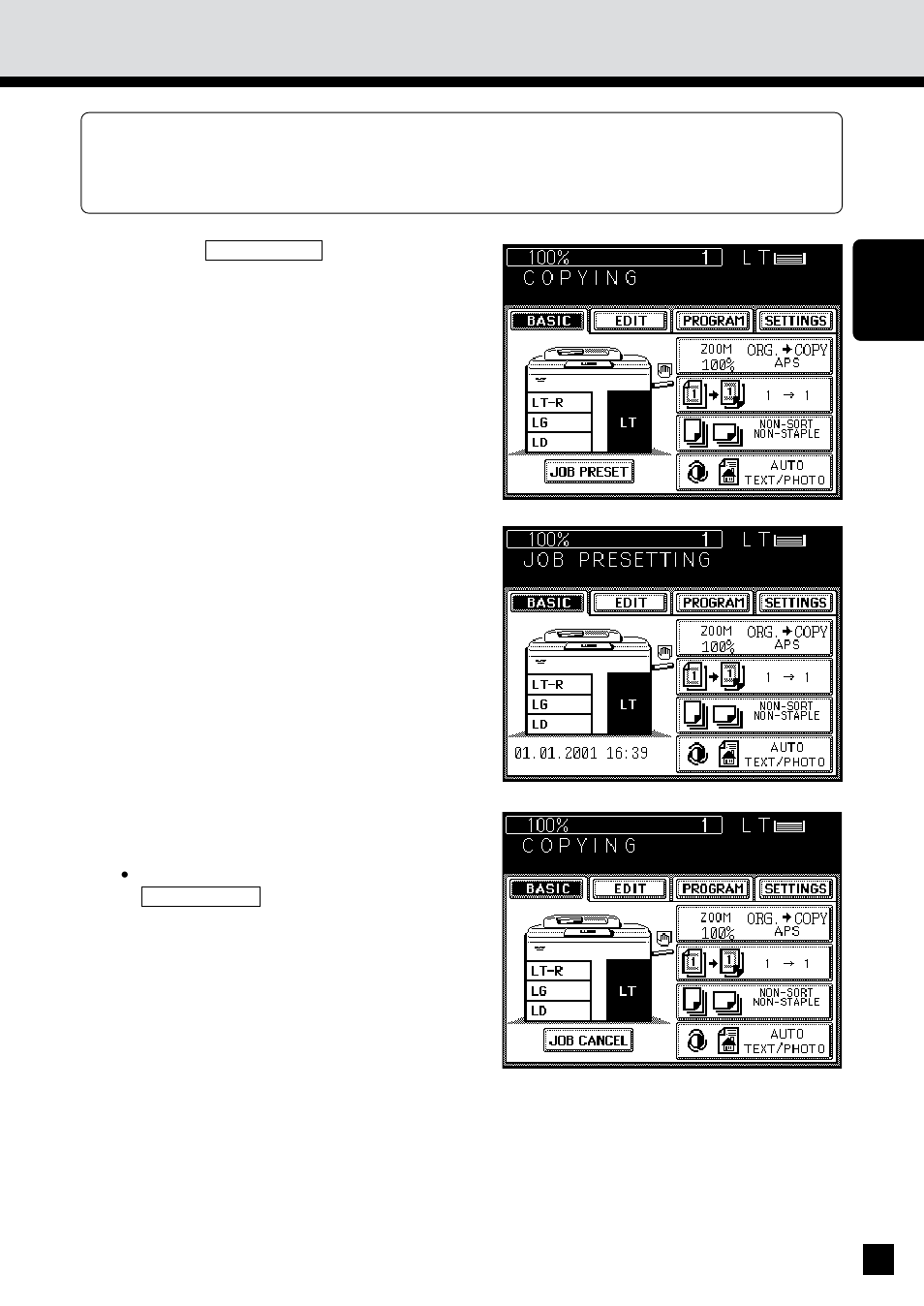 Presetting of copy modes | Sharp AR-650 User Manual | Page 57 / 181