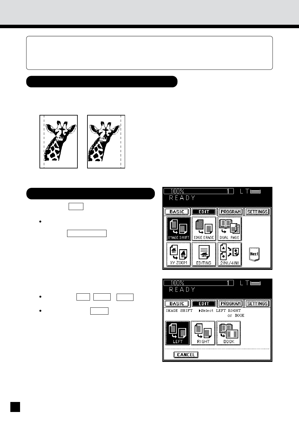 Image shift copying | Sharp AR-650 User Manual | Page 60 / 181