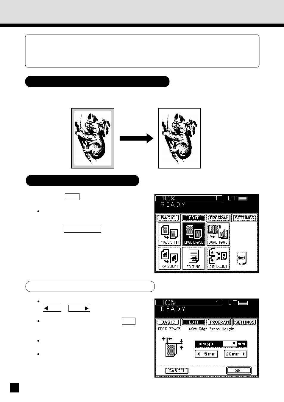 Edge erase copying | Sharp AR-650 User Manual | Page 62 / 181