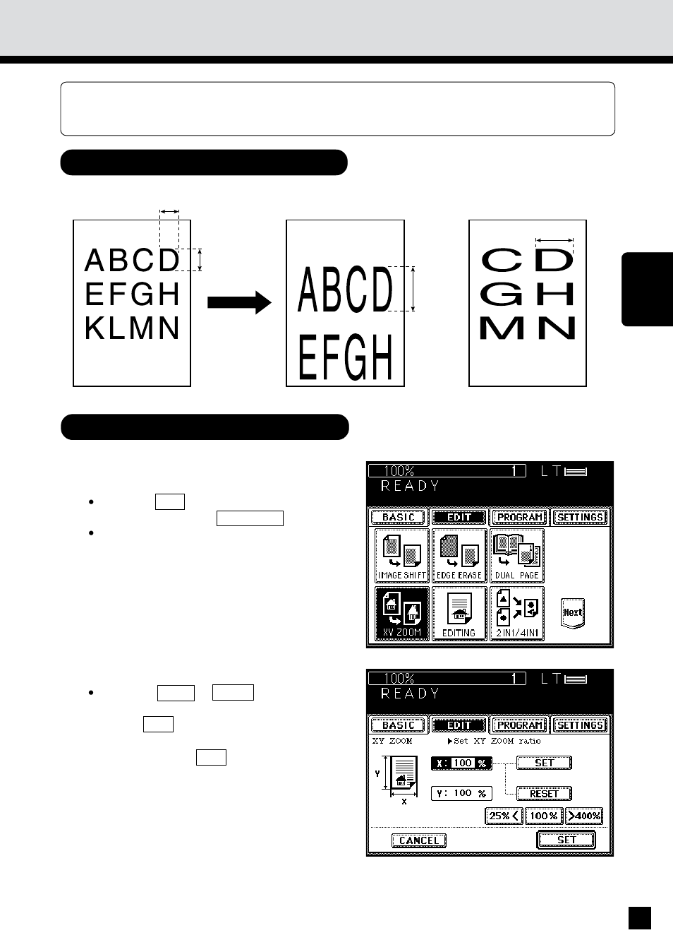 X-y zoom | Sharp AR-650 User Manual | Page 65 / 181