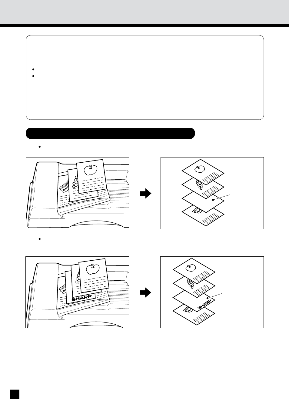 Sheet insertion copying, Examples of sheet insertion copying | Sharp AR-650 User Manual | Page 88 / 181