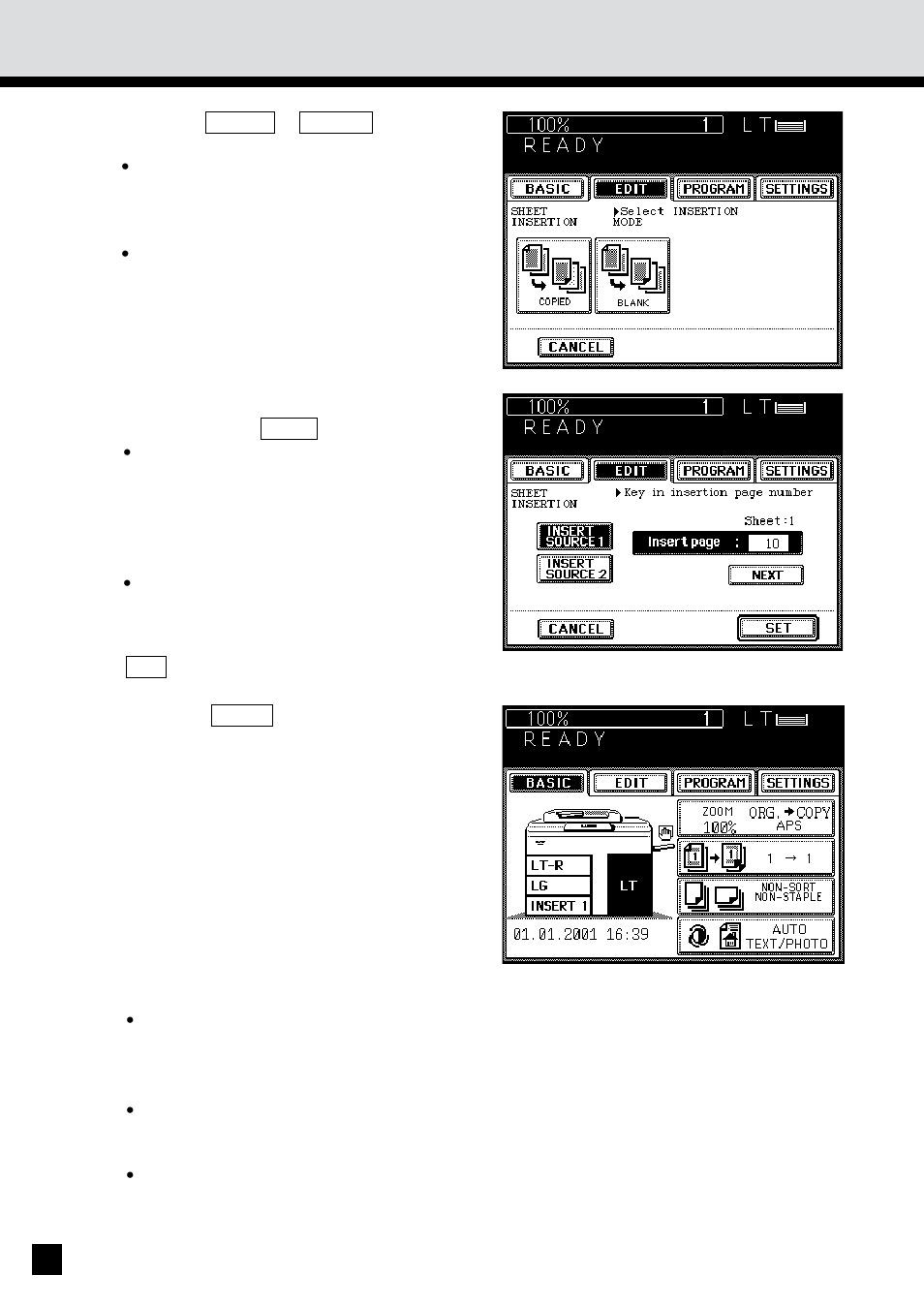 Sheet insertion copying (cont.) | Sharp AR-650 User Manual | Page 90 / 181