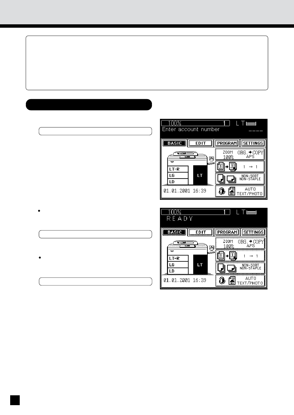 Account number | Sharp AR-650 User Manual | Page 98 / 181