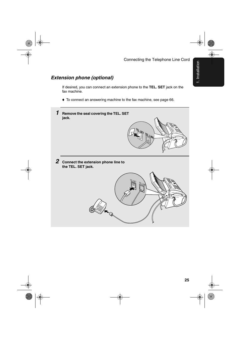 Extension phone (optional) | Sharp UX-B700 User Manual | Page 27 / 122