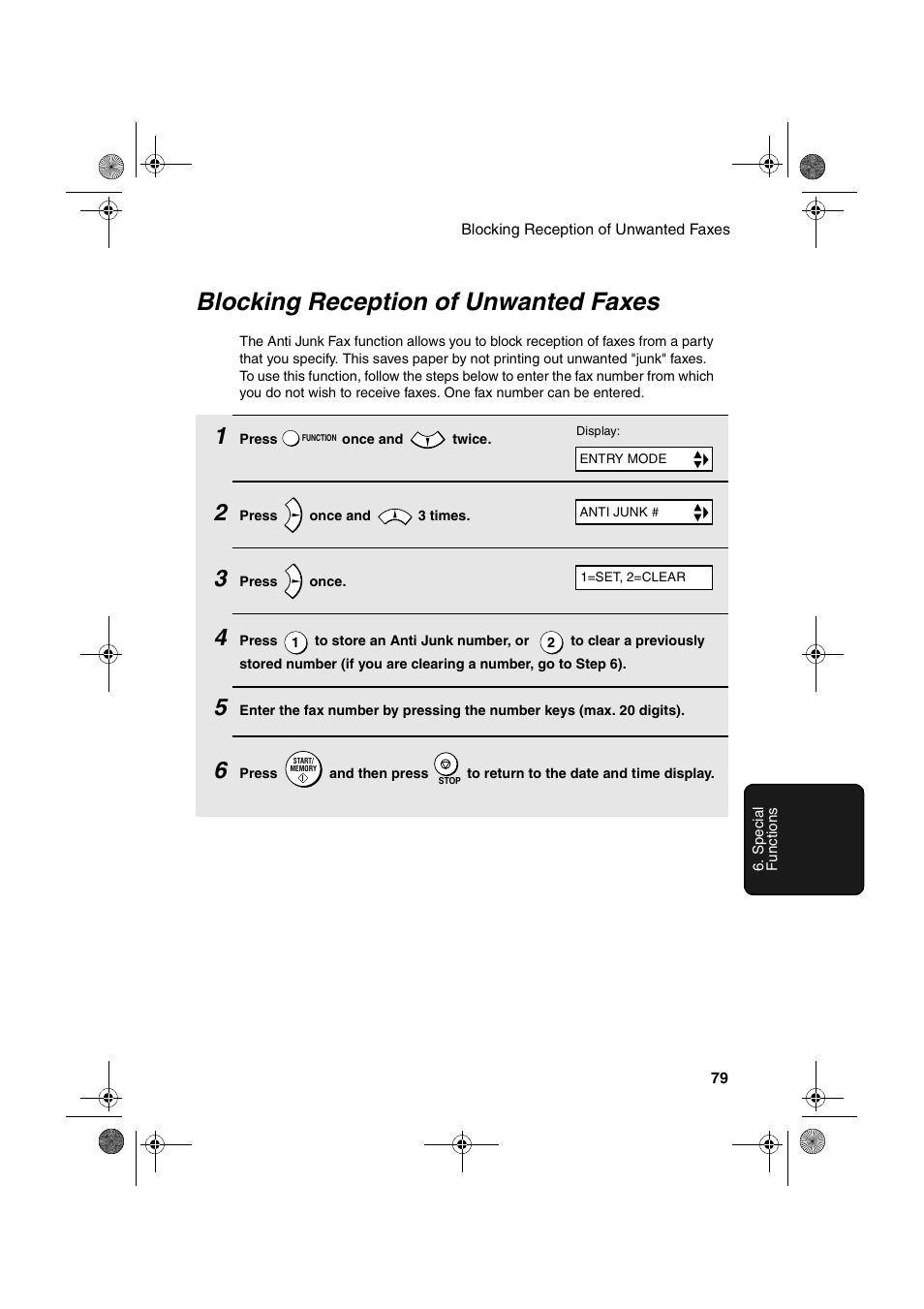 Blocking reception of unwanted faxes | Sharp UX-B700 User Manual | Page 81 / 122