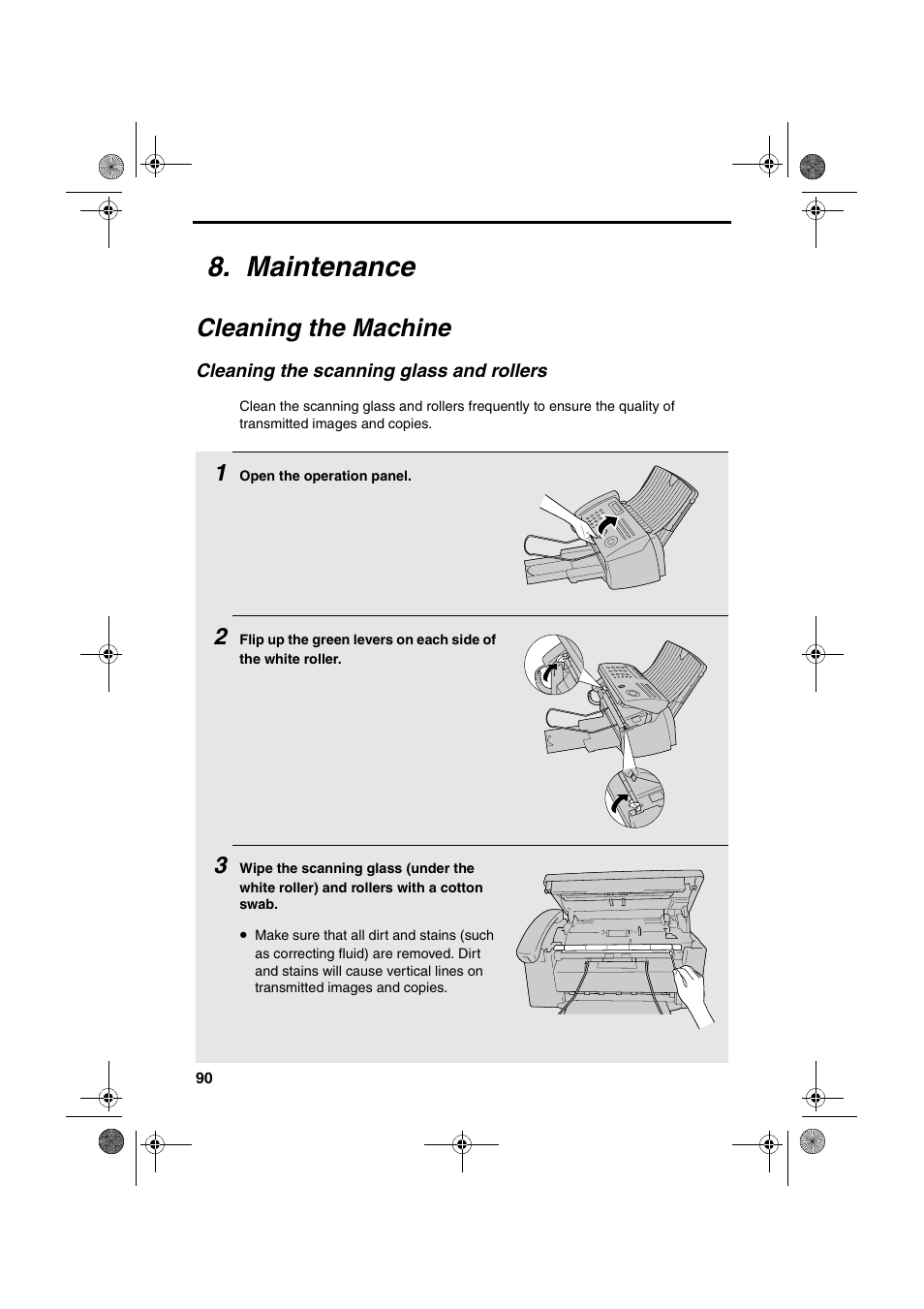 Maintenance, Cleaning the machine | Sharp UX-B700 User Manual | Page 92 / 122