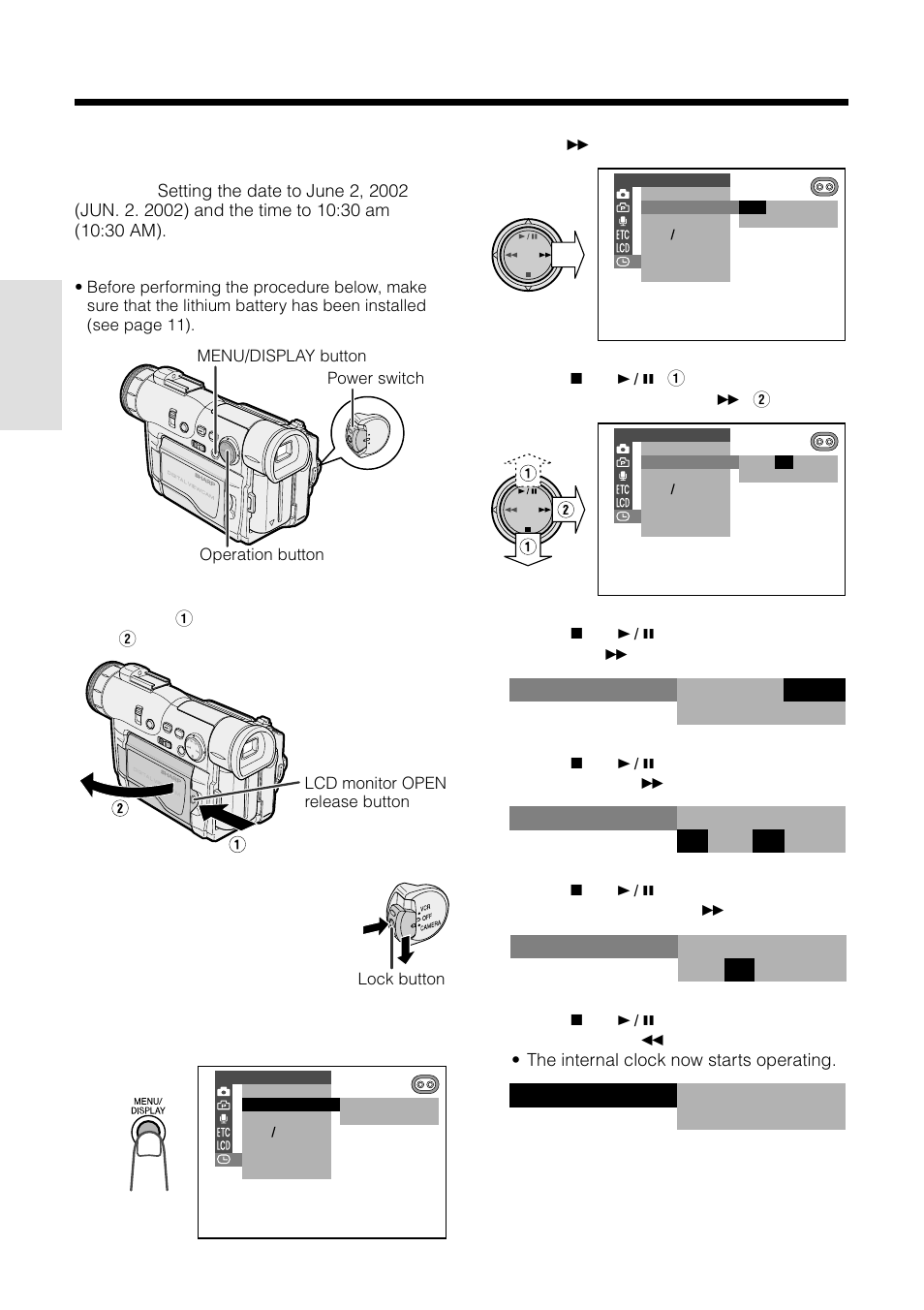 Setting the date and time | Sharp VL-WD250U User Manual | Page 26 / 92