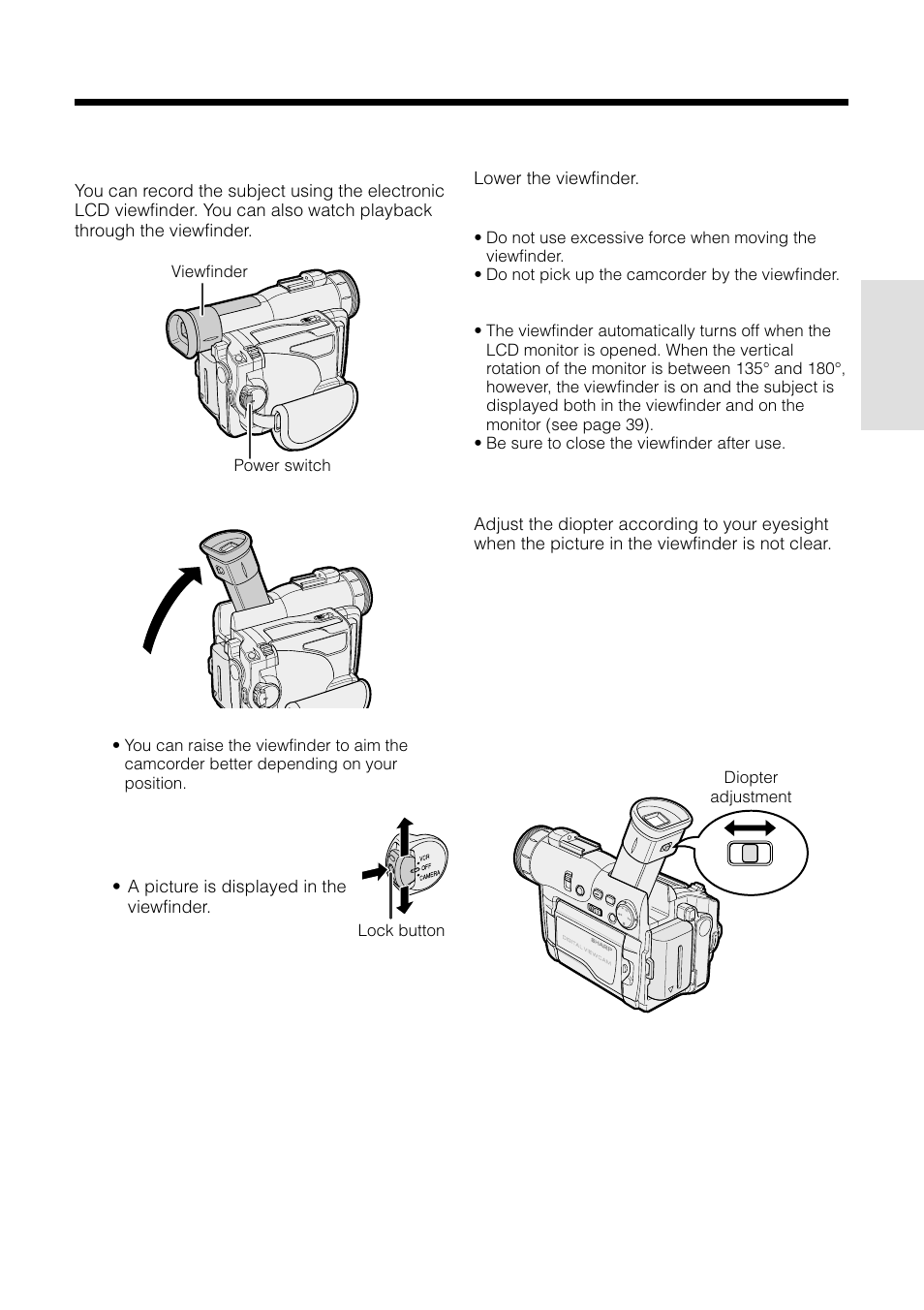 Using the viewfinder | Sharp VL-WD250U User Manual | Page 29 / 92