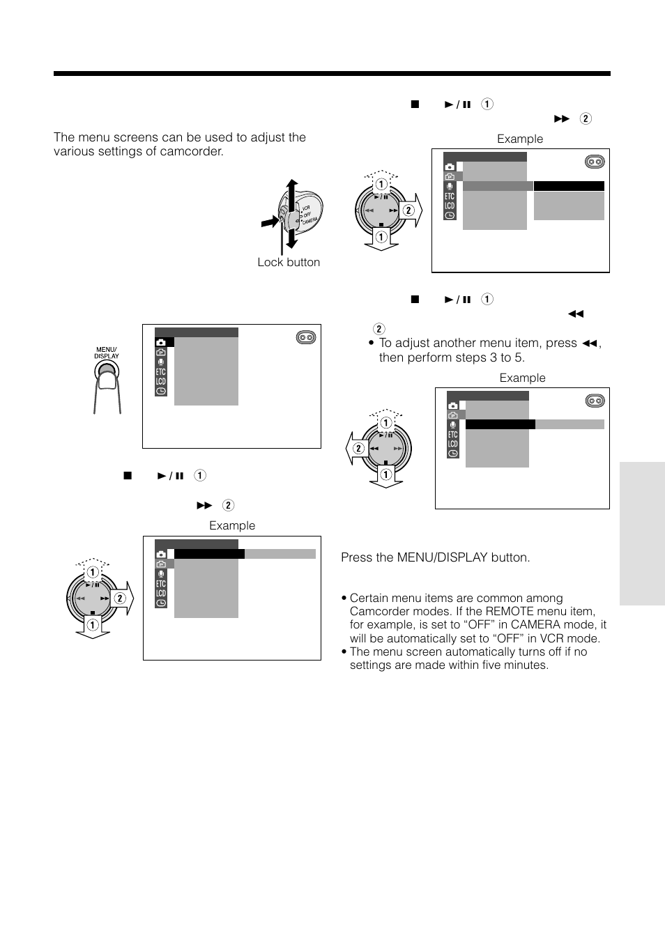 Using the menu screens | Sharp VL-WD250U User Manual | Page 39 / 92