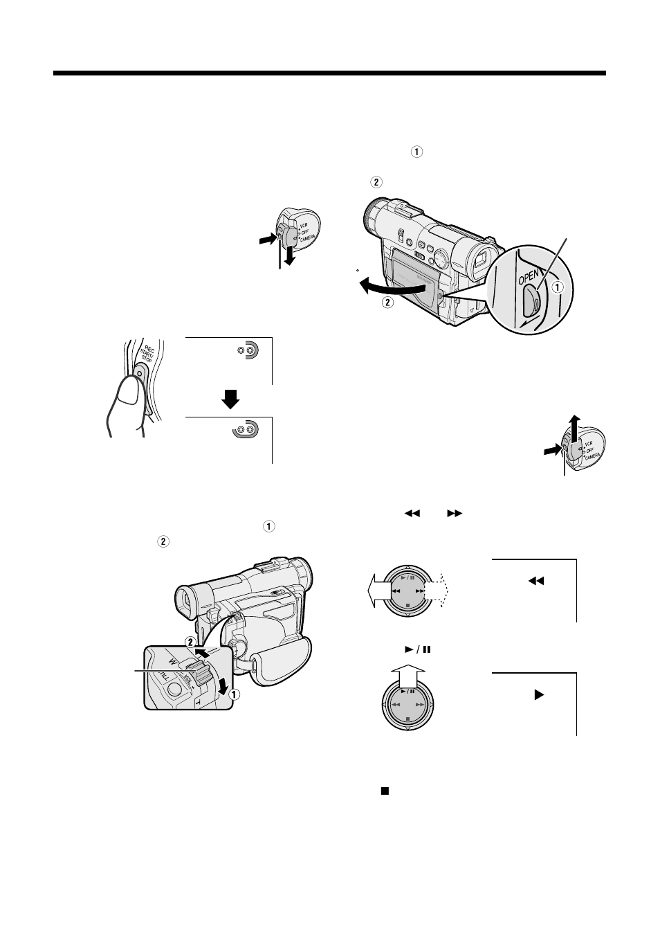 Easy camera recording 1, Tape playback 1, Zooming | Sharp VL-WD250U User Manual | Page 7 / 92
