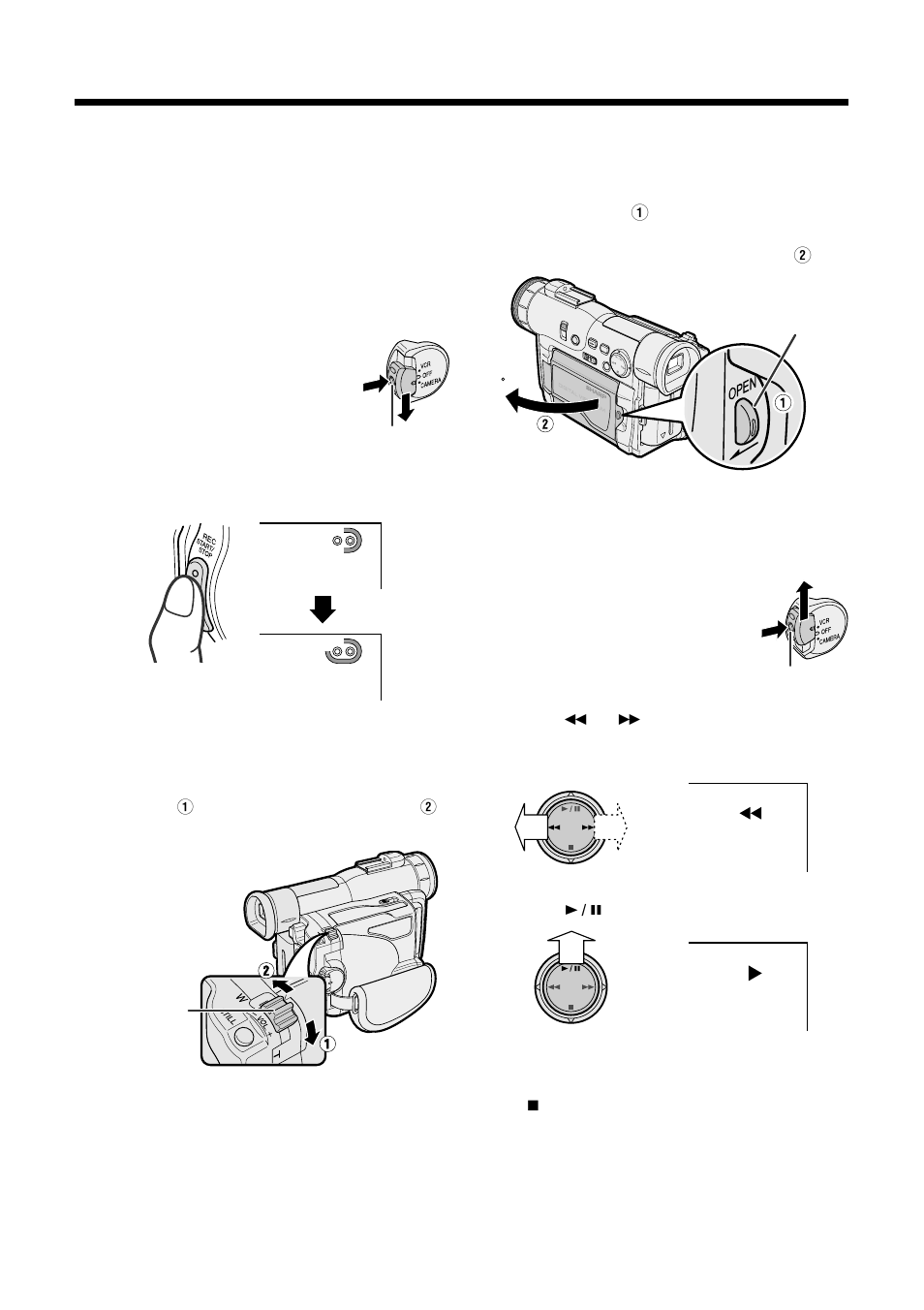 Grabación fácil con la videocámara 1, Empleo del zoom, Reproducción de cinta 1 | Sharp VL-WD250U User Manual | Page 87 / 92