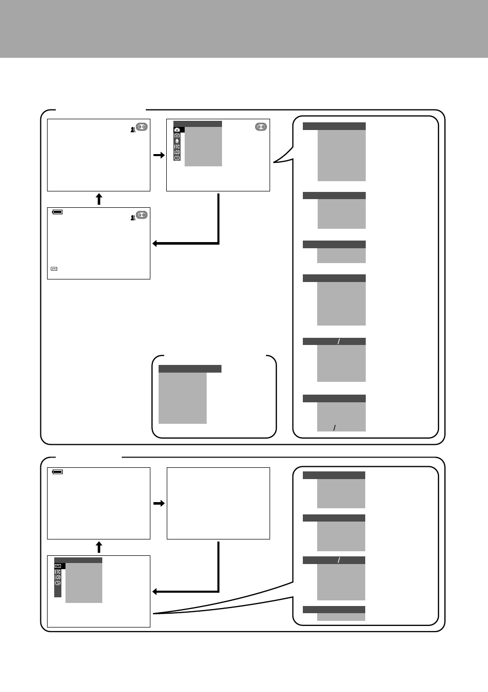 Visualizaciones en pantalla en español, Guía de operación rápida en español, Modo fácil (fácil) modo camera modo vcr | Sharp VL-WD250U User Manual | Page 88 / 92