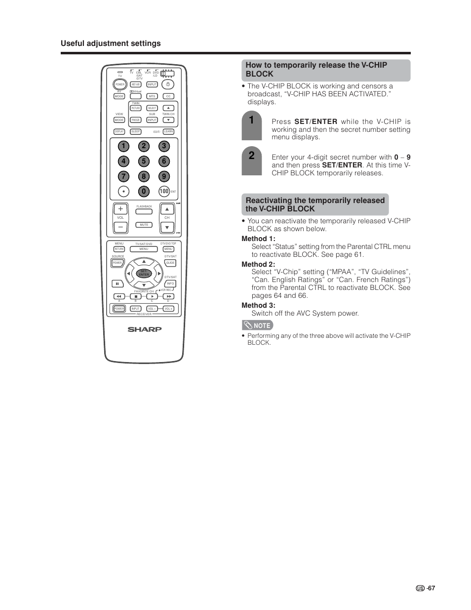 Sharp Aquos LC 30HV6U User Manual | Page 67 / 86