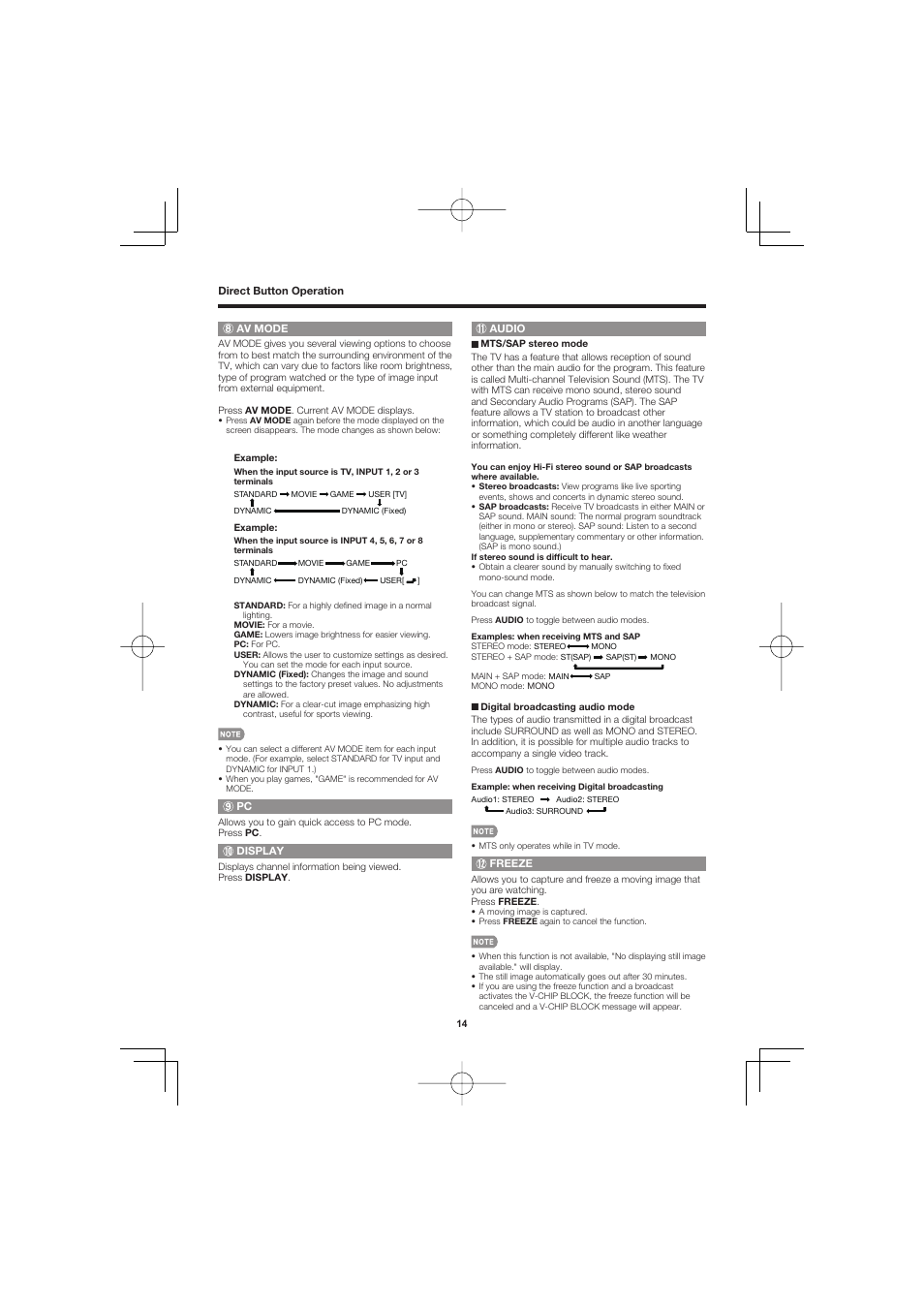 Sharp Aquos LC C4067U User Manual | Page 14 / 32