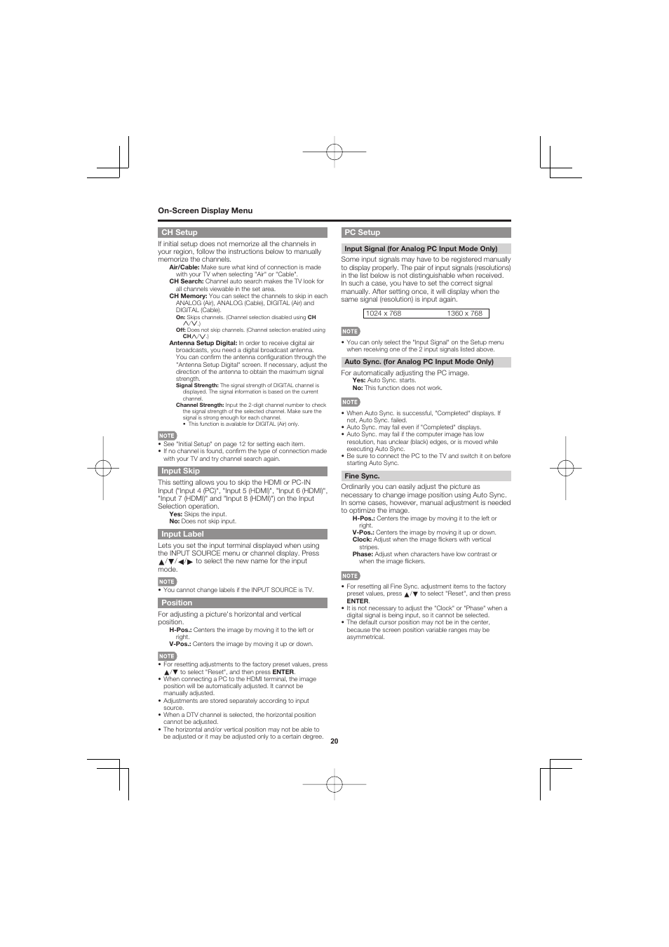 Sharp Aquos LC C4067U User Manual | Page 20 / 32