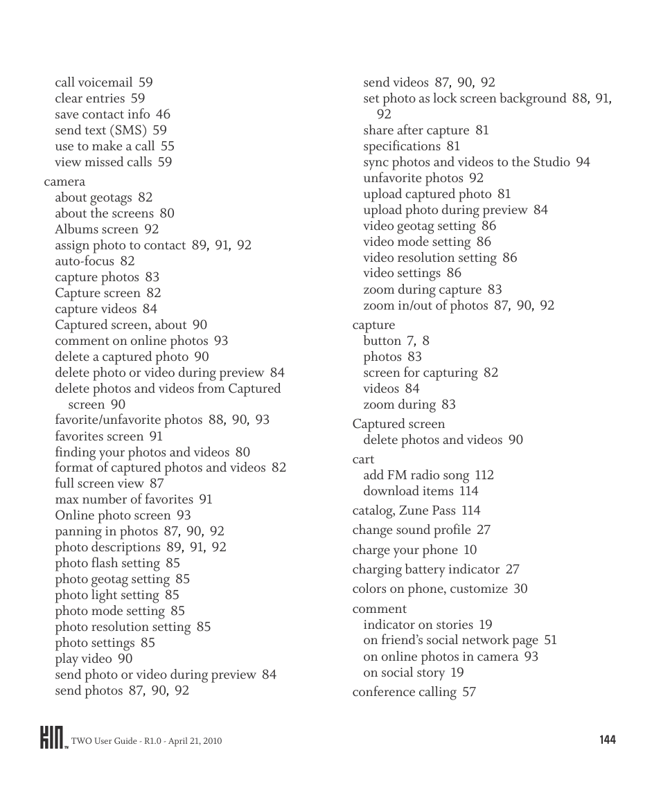 Sharp KIN Two OMPB20ZU User Manual | Page 144 / 156