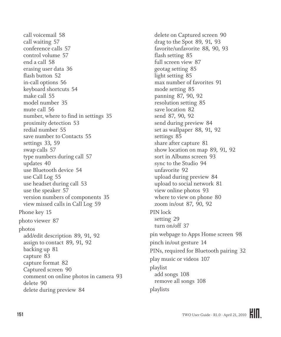 Sharp KIN Two OMPB20ZU User Manual | Page 151 / 156