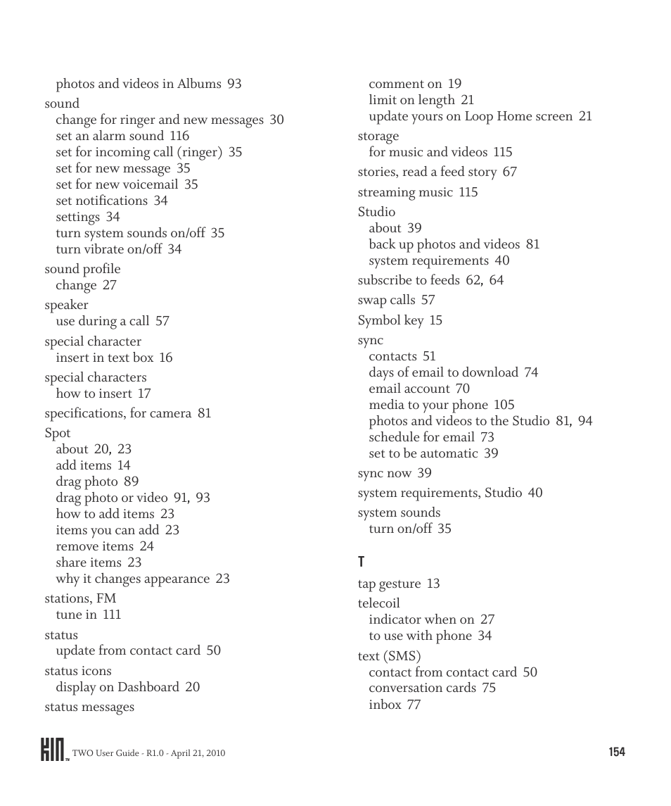 Sharp KIN Two OMPB20ZU User Manual | Page 154 / 156