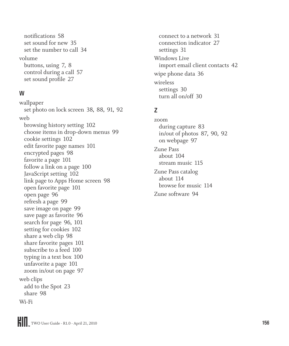 Sharp KIN Two OMPB20ZU User Manual | Page 156 / 156