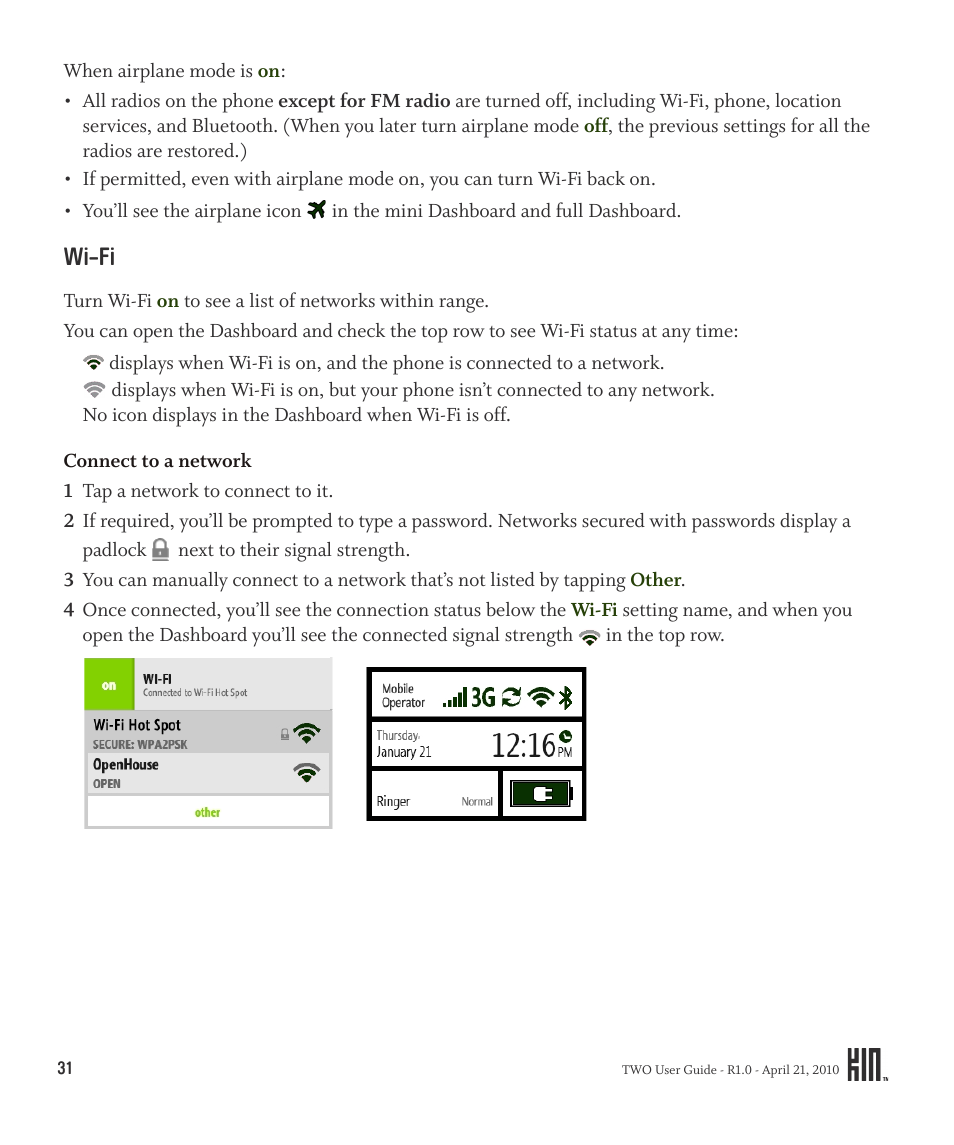 Wi-fi | Sharp KIN Two OMPB20ZU User Manual | Page 31 / 156