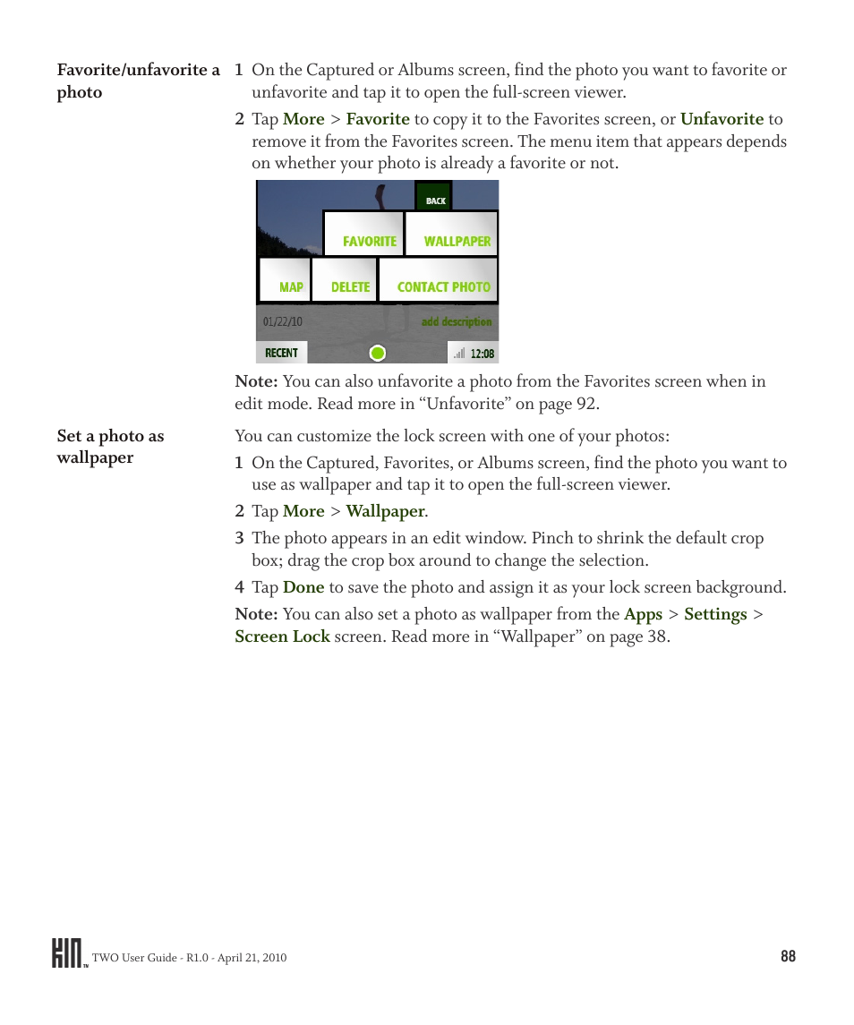 Sharp KIN Two OMPB20ZU User Manual | Page 88 / 156
