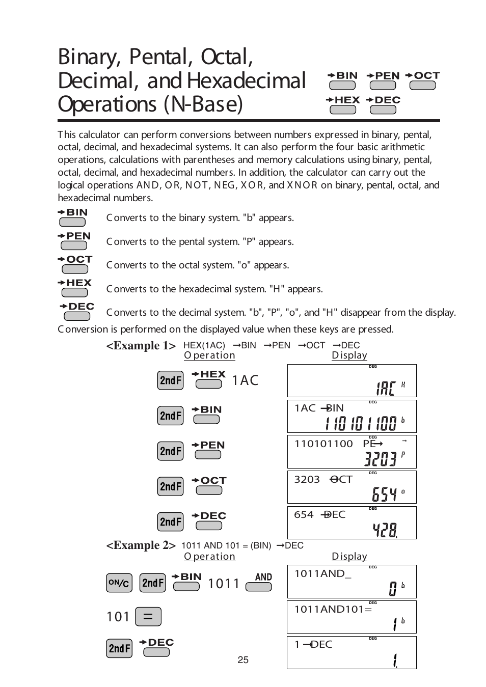 Example 1, Example 2 | Sharp W Series User Manual | Page 26 / 33