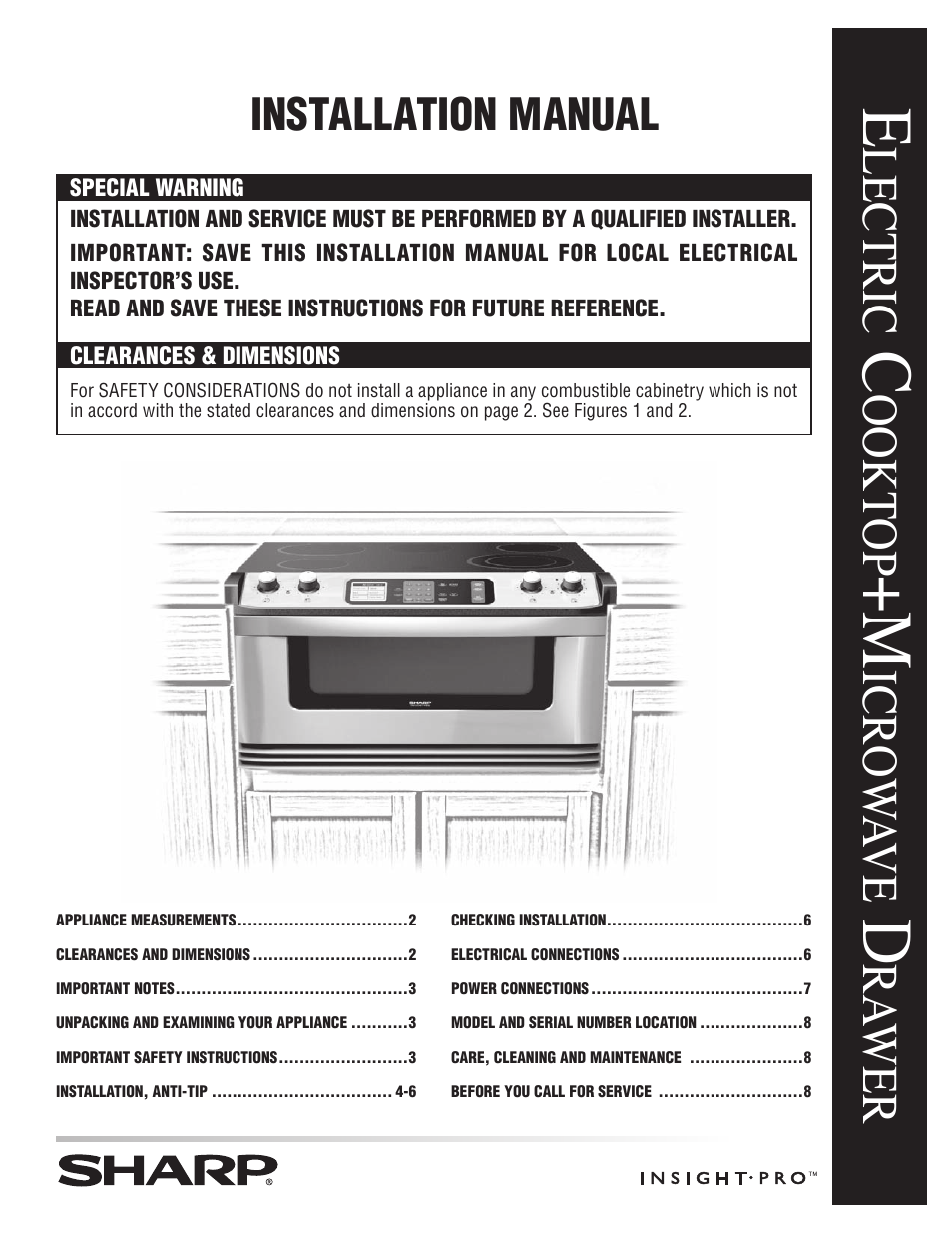 Sharp Cooktop User Manual | 8 pages