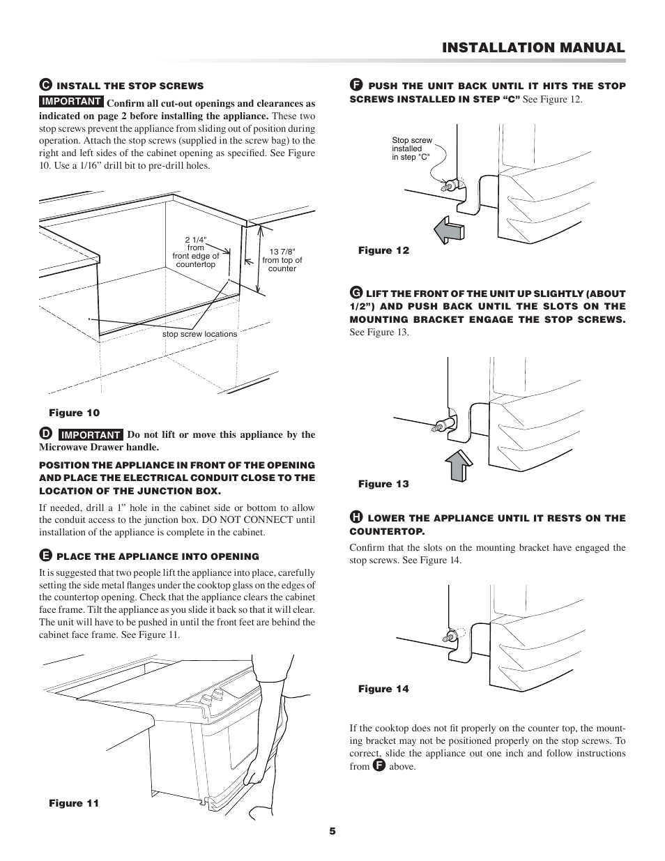 Installation manual | Sharp Cooktop User Manual | Page 5 / 8