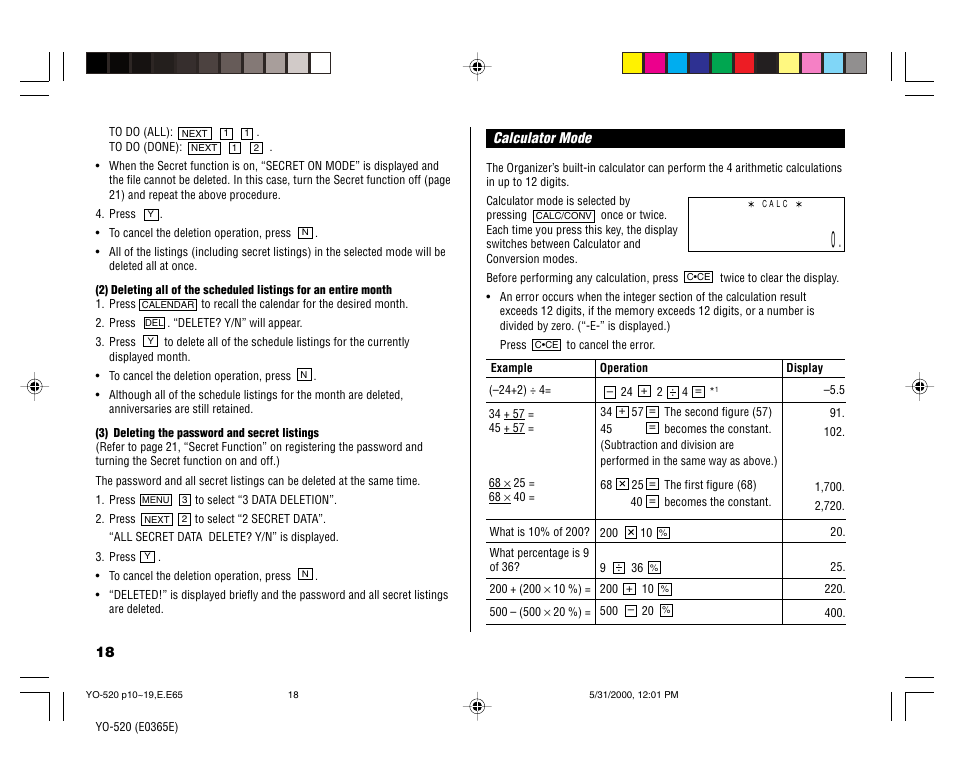 Sharp YO-520 User Manual | Page 20 / 40