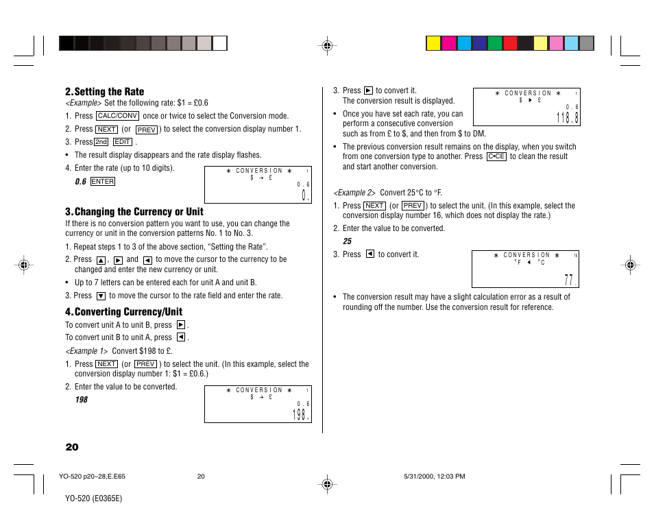 Sharp YO-520 User Manual | Page 22 / 40