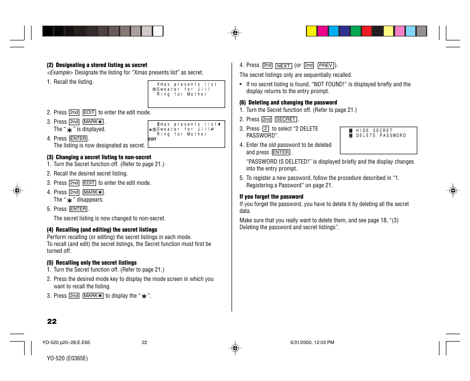 Sharp YO-520 User Manual | Page 24 / 40