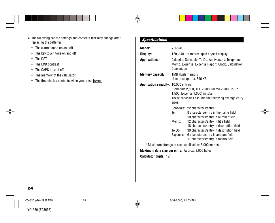 Sharp YO-520 User Manual | Page 26 / 40