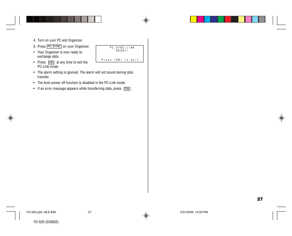 Sharp YO-520 User Manual | Page 29 / 40