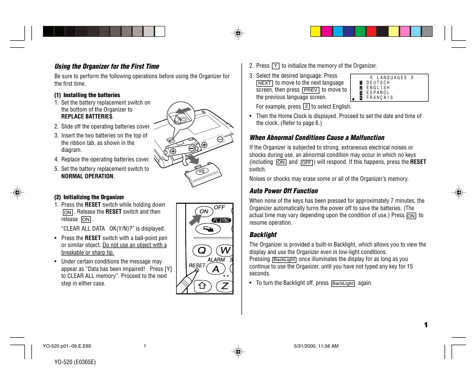 Sharp YO-520 User Manual | Page 3 / 40