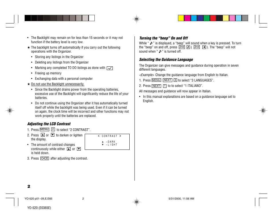 Sharp YO-520 User Manual | Page 4 / 40