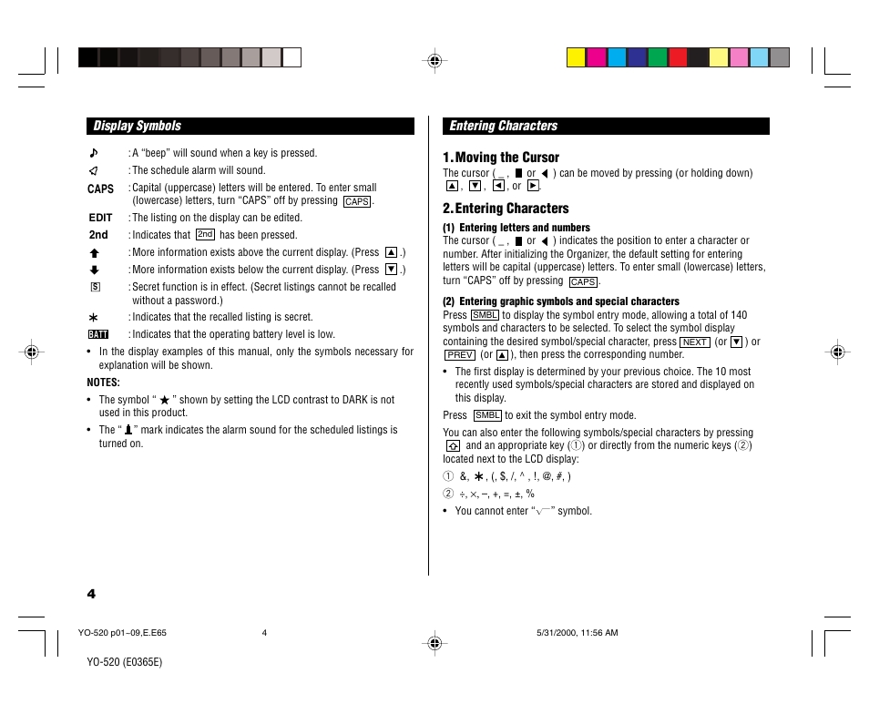 Sharp YO-520 User Manual | Page 6 / 40