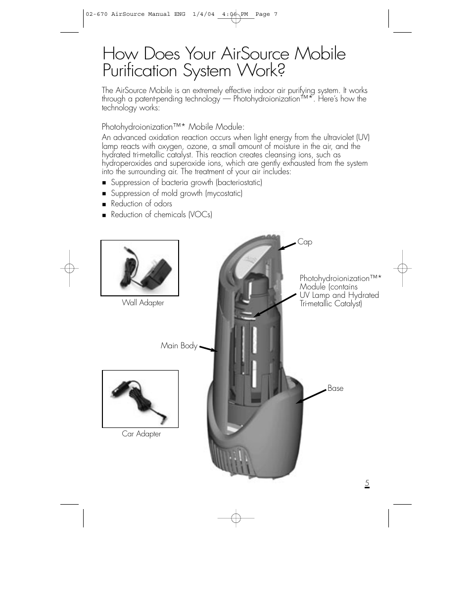 Shaklee AirSource Purification System User Manual | Page 6 / 7