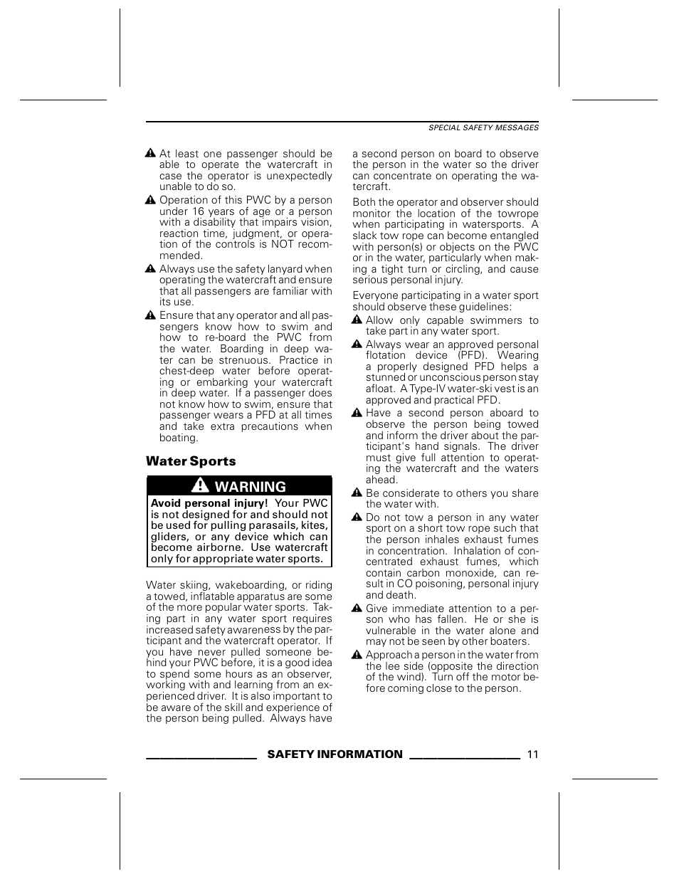 Water sports | Ski-Doo WAKE Series User Manual | Page 13 / 148