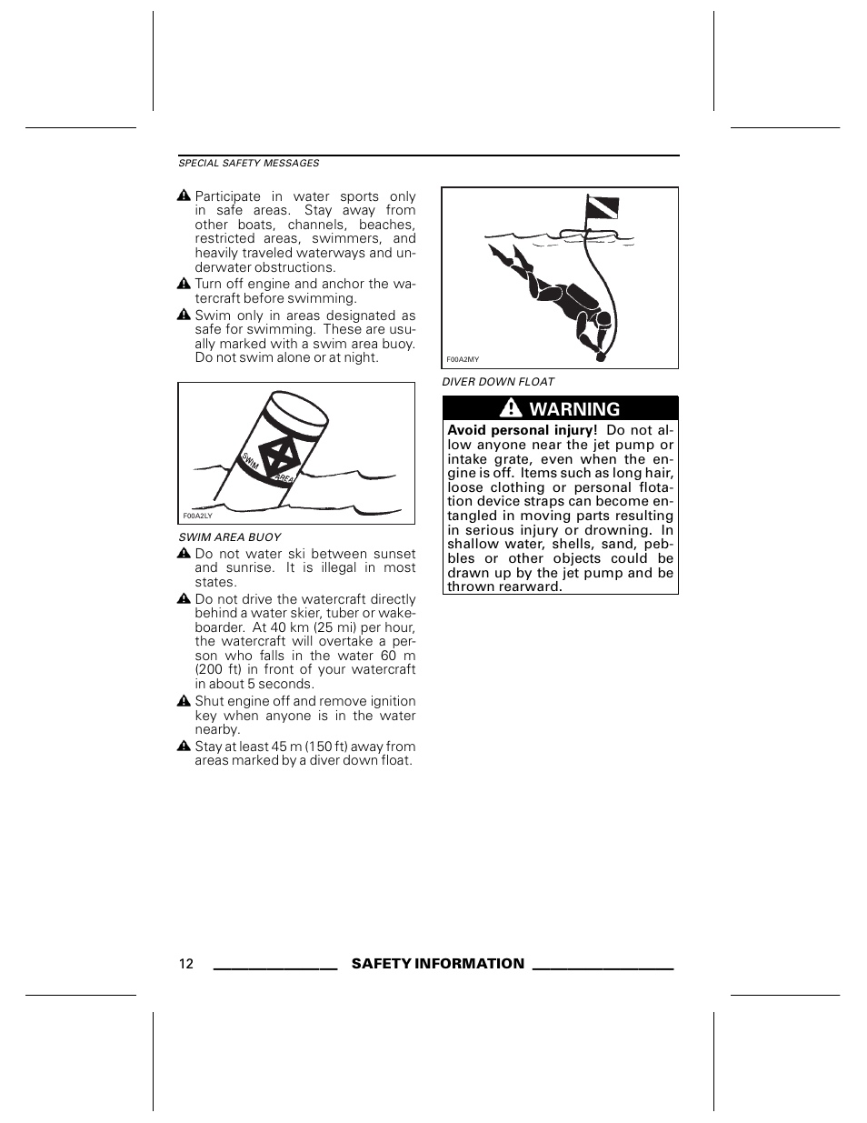 Swim area buoy, Diver down float | Ski-Doo WAKE Series User Manual | Page 14 / 148