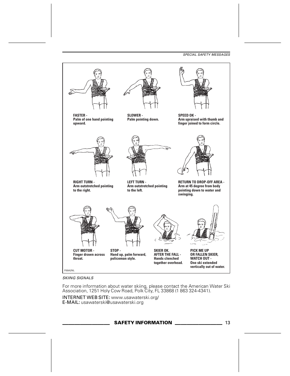 Skiing signals | Ski-Doo WAKE Series User Manual | Page 15 / 148