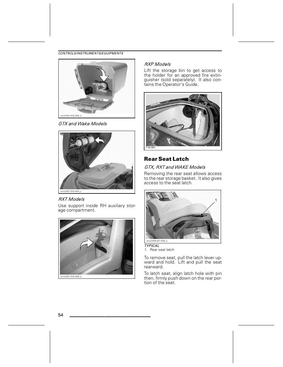 Rear seat latch, Typical | Ski-Doo WAKE Series User Manual | Page 56 / 148
