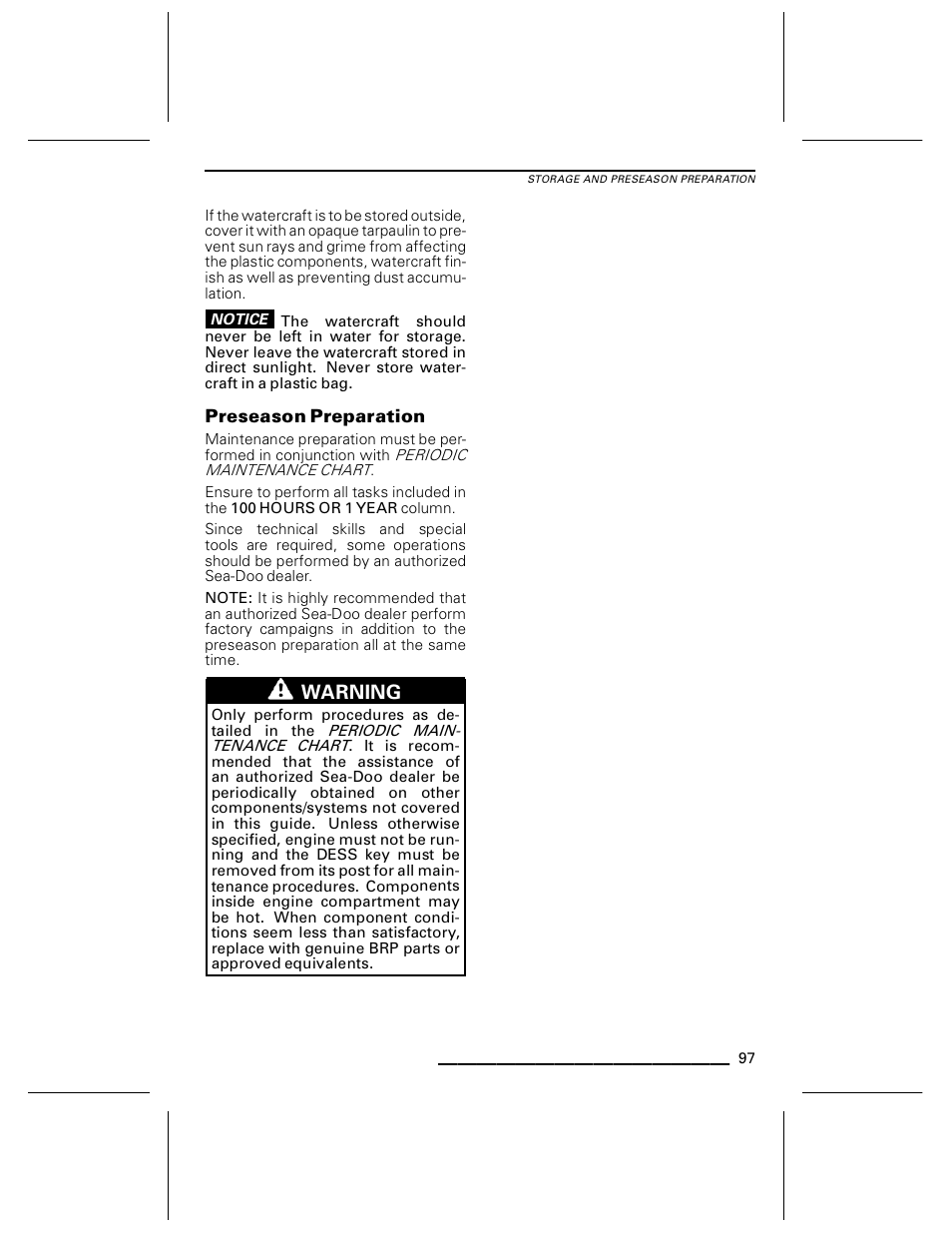 Preseason preparation | Ski-Doo WAKE Series User Manual | Page 99 / 148