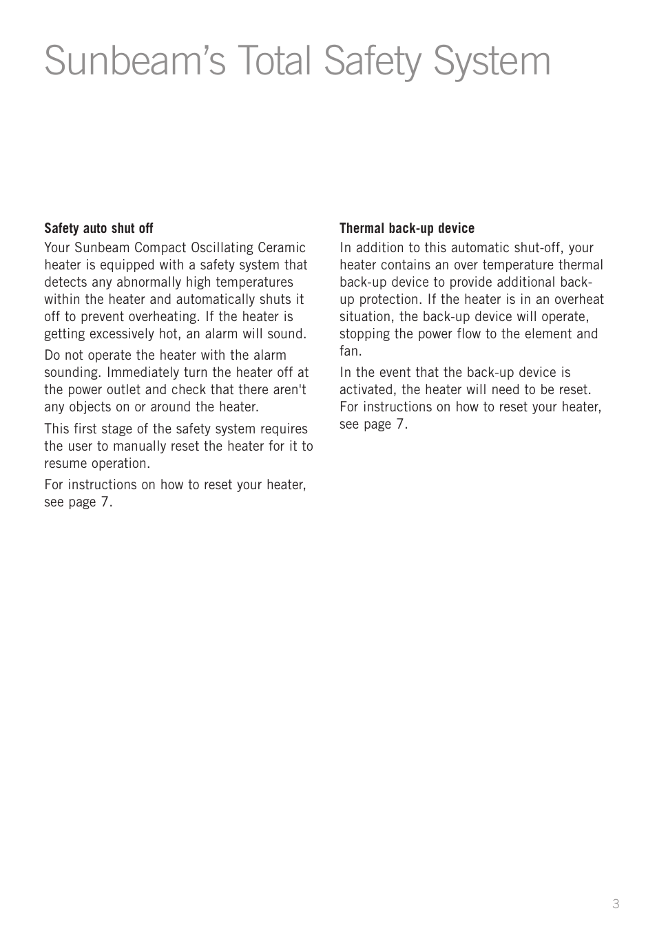 Sunbeam’s total safety system | Sunbeam Bedding HE2100 User Manual | Page 5 / 12