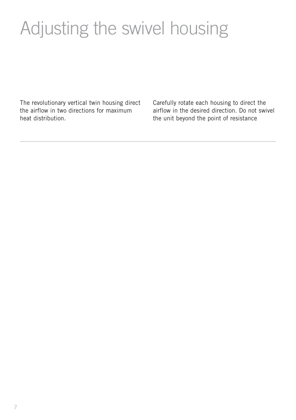 Adjusting the swivel housing | Sunbeam Bedding HE2300 User Manual | Page 9 / 12