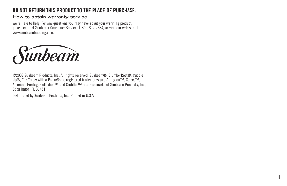 Sunbeam Bedding Remote Warming Products User Manual | Page 13 / 30
