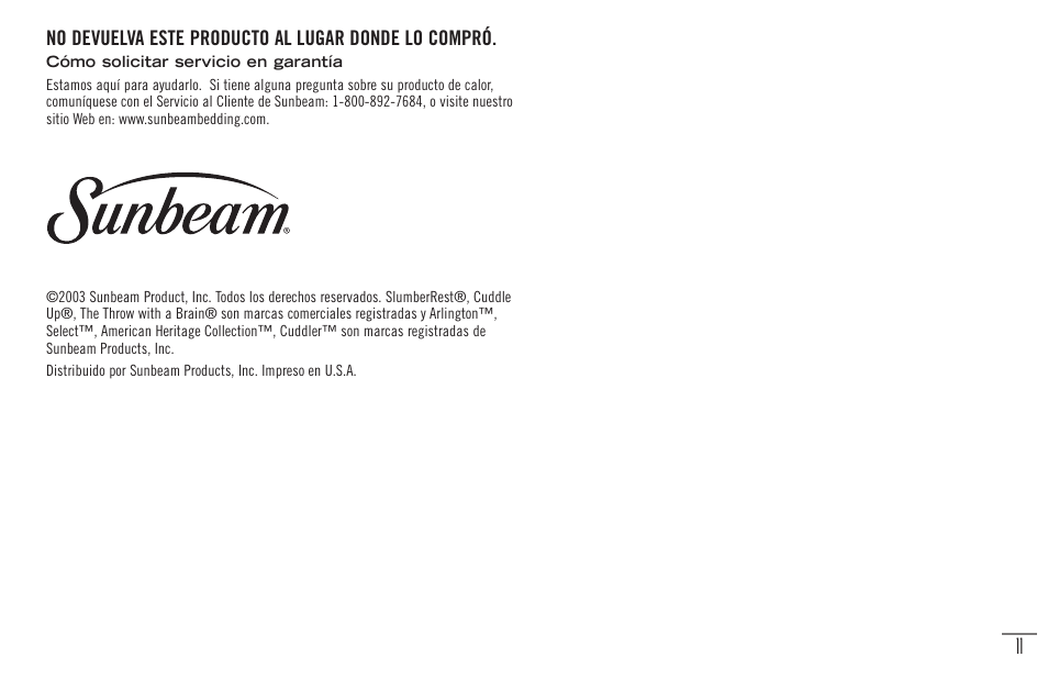 Sunbeam Bedding Remote Warming Products User Manual | Page 28 / 30