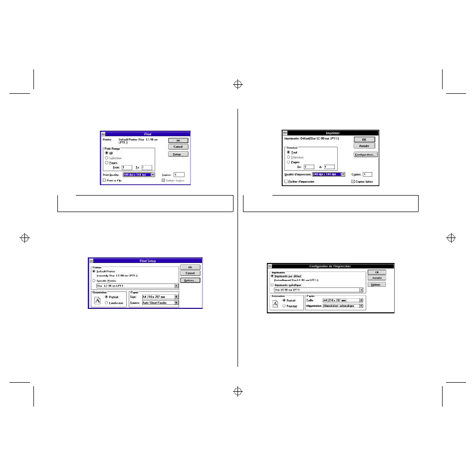 Printing a document, Impression d’un document | Star Micronics LC-90 User Manual | Page 68 / 131